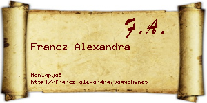 Francz Alexandra névjegykártya